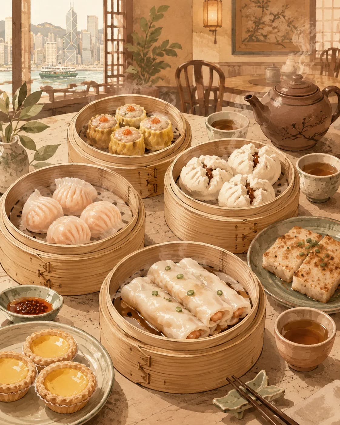 Dim sum, petit-déjeuner en Chine cantonaise