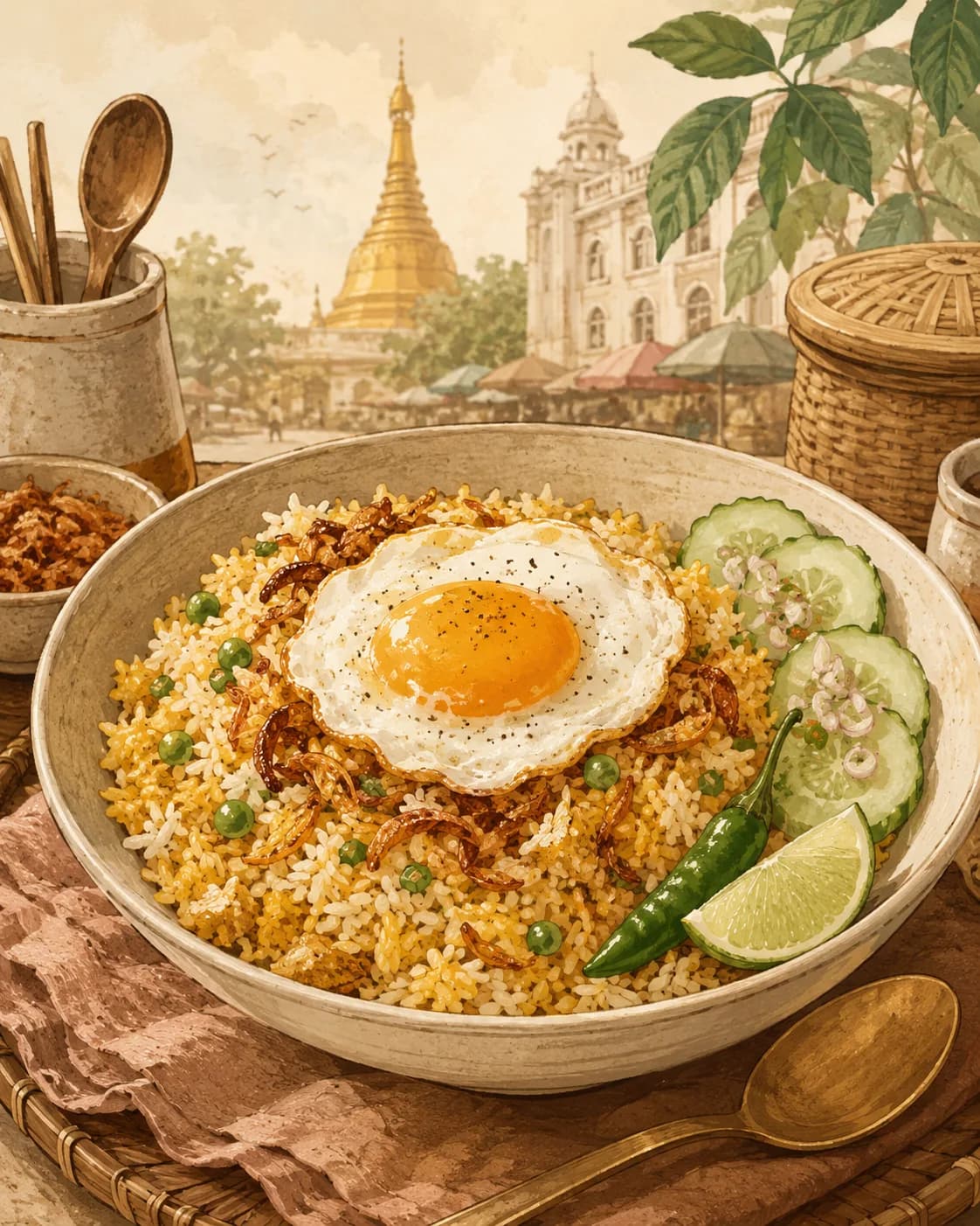 Htamin gyaw, petit-déjeuner en Myanmar