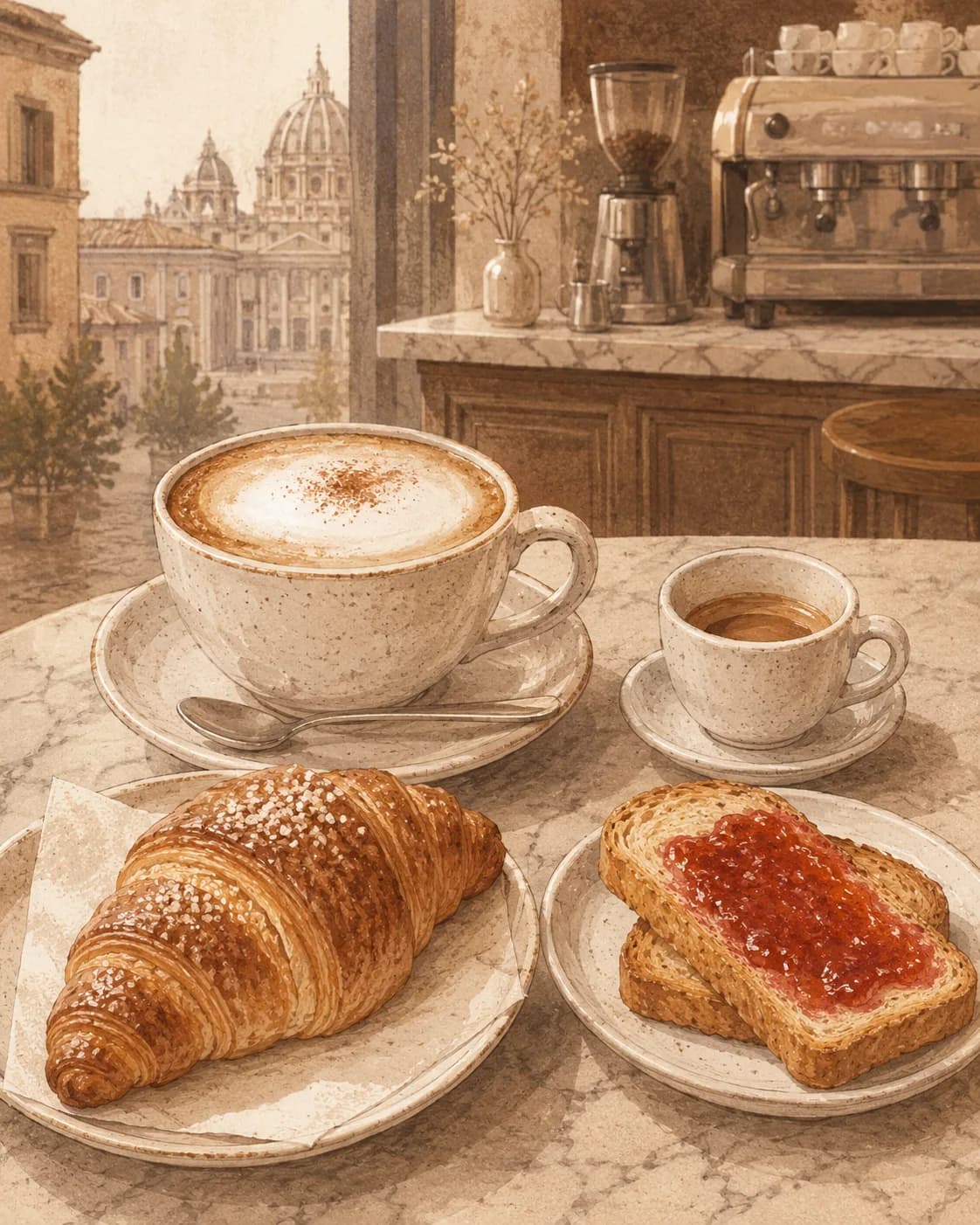 Prima colazione, petit-déjeuner en Italie