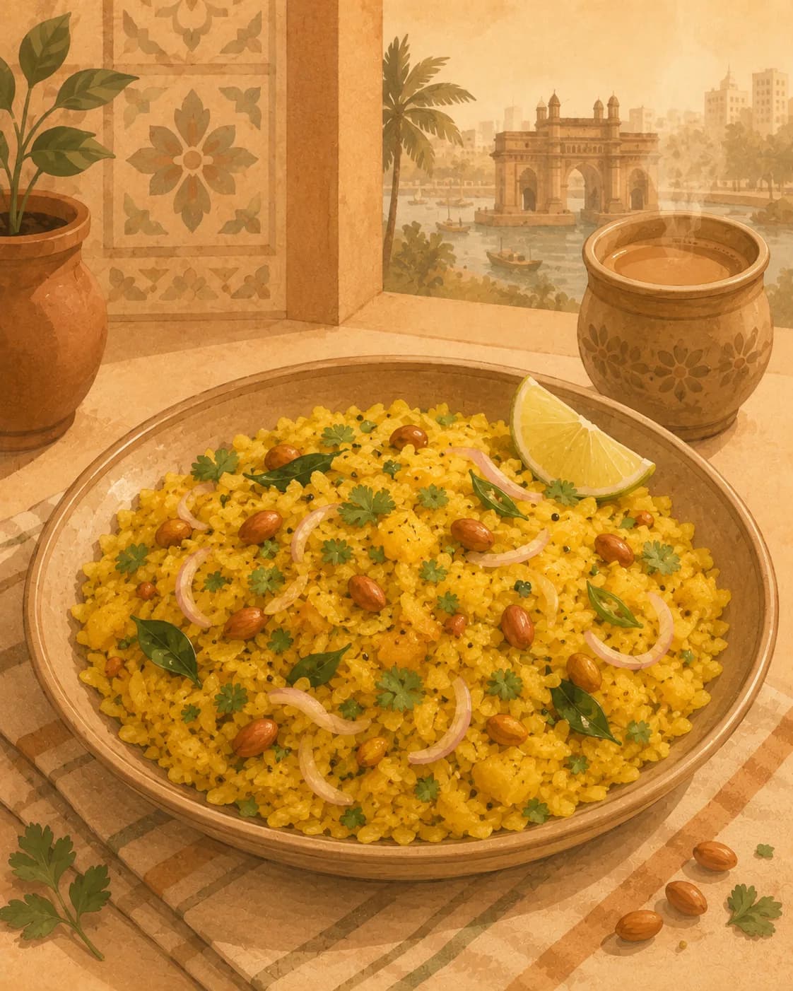 Kande pohe, petit-déjeuner en Inde, Maharashtra