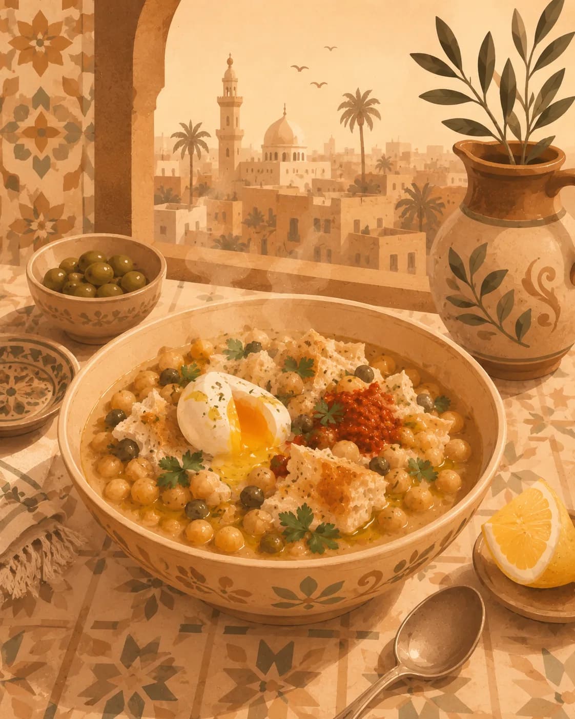 Lablabi, petit-déjeuner en Tunisie