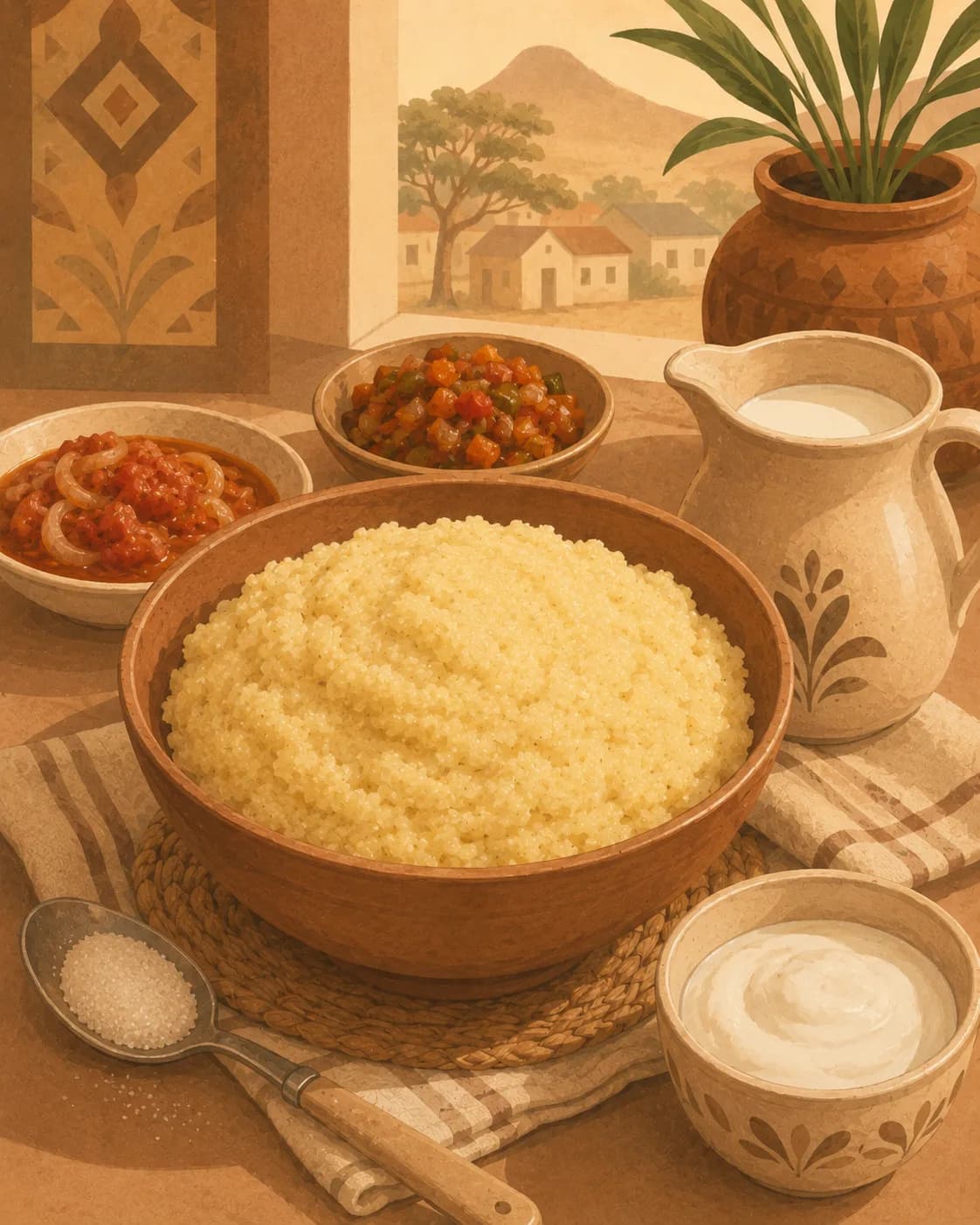 Putu pap, petit-déjeuner en Afrique du Sud