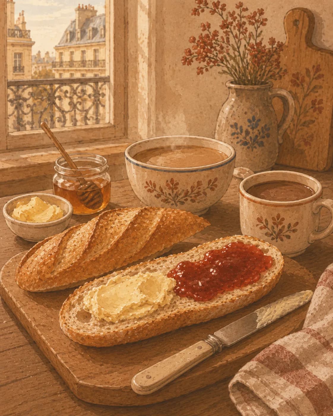 Tartines, petit-déjeuner en France
