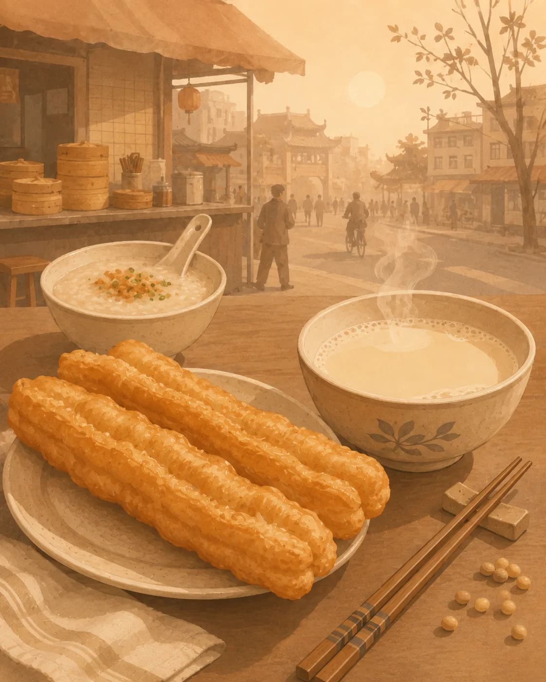 You tiao, petit-déjeuner en Chine continentale